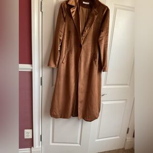 Velvet midi duster coat